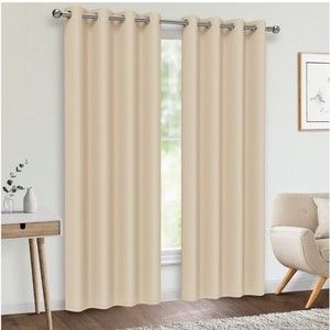 Blackout Curtains for Bedroom Beige 84 Inches Long Privacy & Noise Reducing